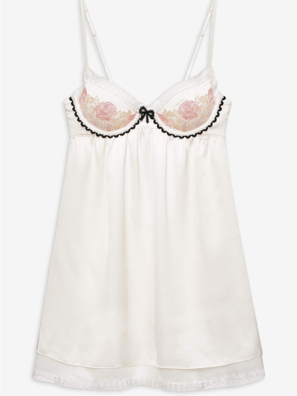 For Love & Lemons Evie Floral Slip Dress | White / Cream | Medium | NWT